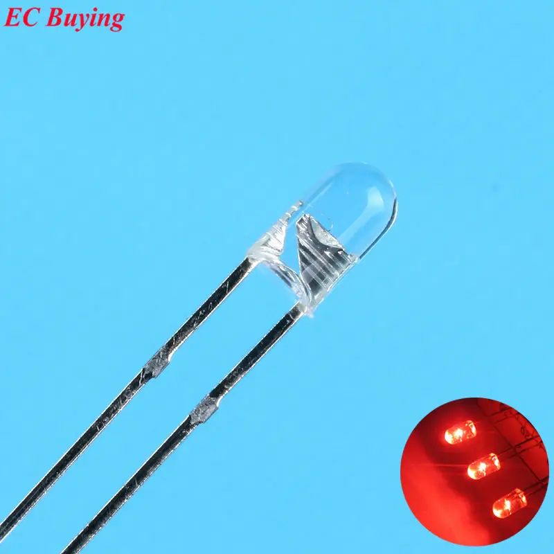 3mm Red LED Round Boundless Light Emitting Diode Transparent Ultra Bright Lamp Plug-in DIY Kit Practice Endless DIP 50 pcs/lot
3mm Red LED Round Boundless Light Emitting Diode Transparent Ultra Bright Lamp Plug-in DIY Kit Practice Endless DIP 50 pcs/lot