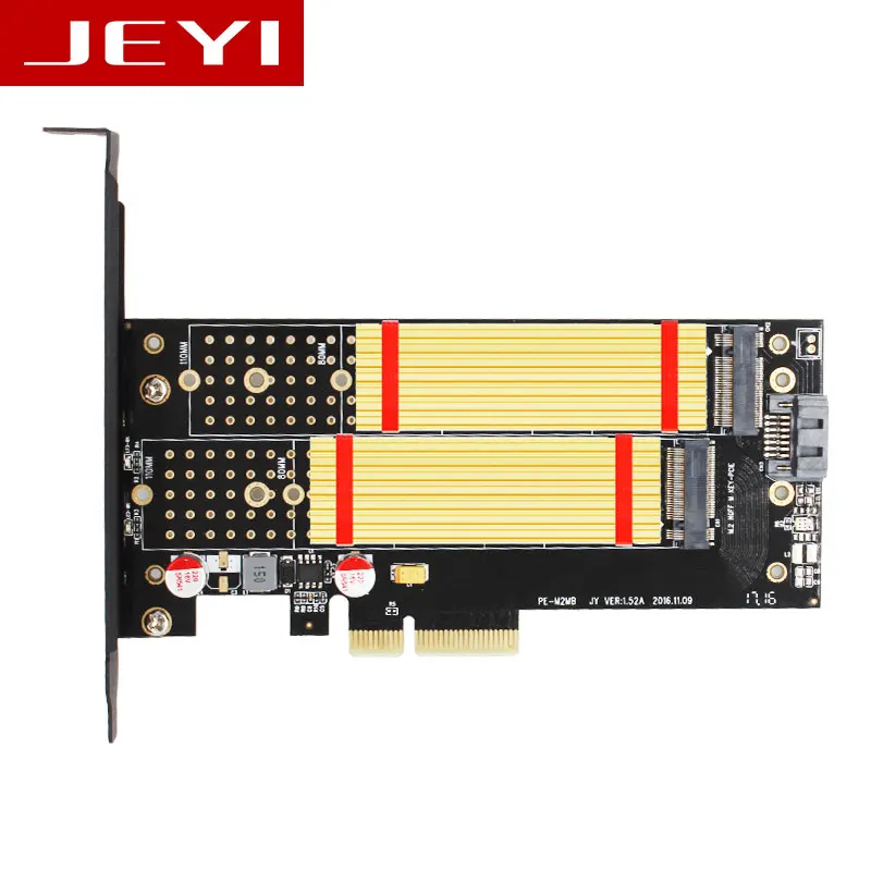 JEYI SK7 Pro M.2 NVMe SSD NGFF TO PCI-E X4 3.0 adapter M Key B KEY Dual interface card PCI Express3.0 Dual voltage 12V+3.3V SATA
JEYI SK7 Pro M.2 NVMe SSD NGFF TO PCI-E X4 3.0 adapter M Key B KEY Dual interface card PCI Express3.0 Dual voltage 12V+3.3V SATA