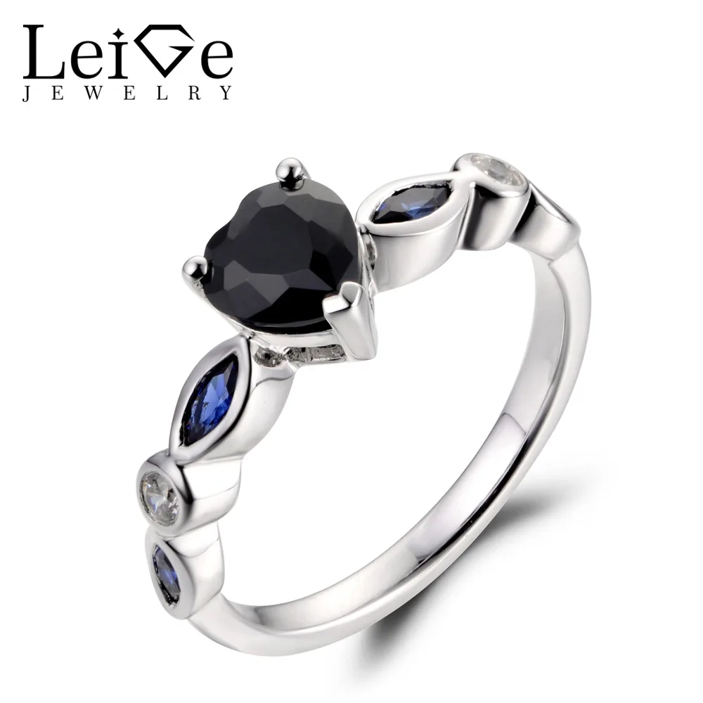LeiGe Jewelry Natural Black Spinel Rings Unique Wedding Rings Heart Shape Black Gemstone 925 Sterling Silver Romantic Gifts
LeiGe Jewelry Natural Black Spinel Rings Unique Wedding Rings Heart Shape Black Gemstone 925 Sterling Silver Romantic Gifts
