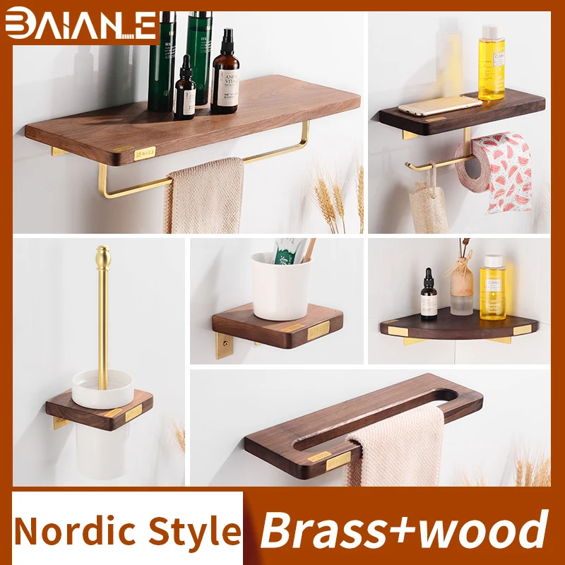 Bathroom Towel Holder Brass Wood Towel Rack Hanging Holder Wall Mounted Bathroom Shelf Organizer Toilet Paper Holder with Shelf
Bathroom Towel Holder Brass Wood Towel Rack Hanging Holder Wall Mounted Bathroom Shelf Organizer Toilet Paper Holder with Shelf