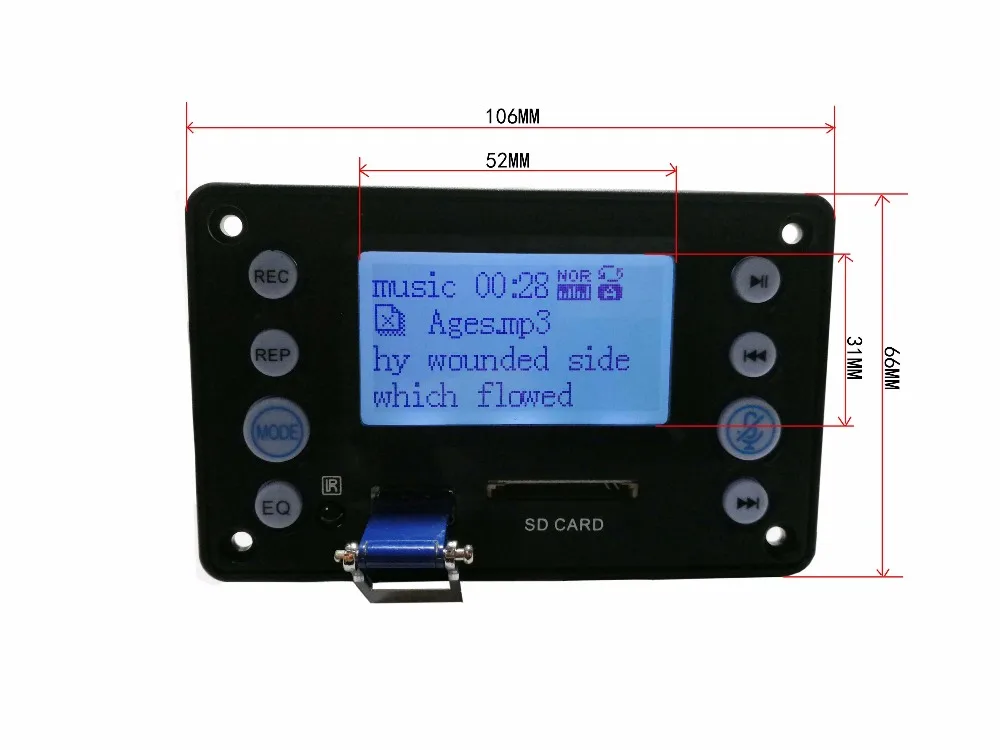 4,2 Bluetooth 5V DC 12V батарея двухсторонний аудио вход запись радио отображение песен APE, FLAC, WMA, WAV, MP3 аудио декодер плата
4,2 Bluetooth 5V DC 12V батарея двухсторонний аудио вход запись радио отображение песен APE, FLAC, WMA, WAV, MP3 аудио декодер плата
