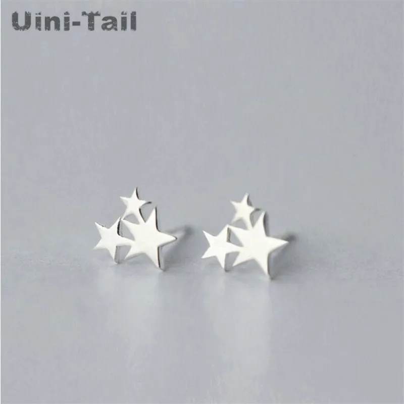 Uini-Tail hot new Korean earrings 925 sterling silver needle three five-pointed star earrings women allergy allergy accessories
Uini-Tail hot new Korean earrings 925 sterling silver needle three five-pointed star earrings women allergy allergy accessories