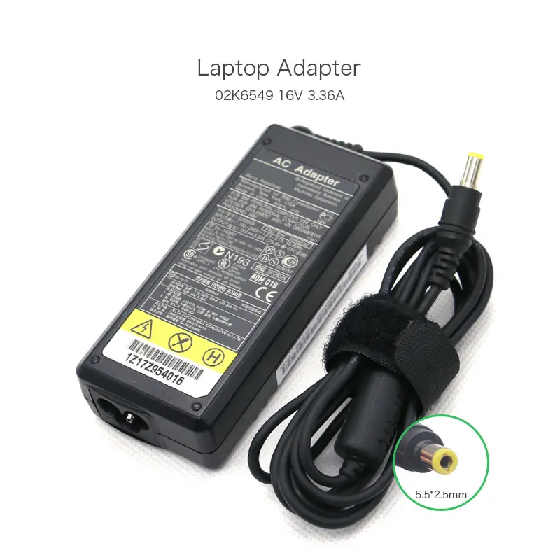 Original 16V 3.36A 5.5*2.5mm 54W 02K6549 02K6550 Laptop Power Charger for Lenovo IBM ThinkPad A20 A20M A20P A21 A21e Notebook
Original 16V 3.36A 5.5*2.5mm 54W 02K6549 02K6550 Laptop Power Charger for Lenovo IBM ThinkPad A20 A20M A20P A21 A21e Notebook