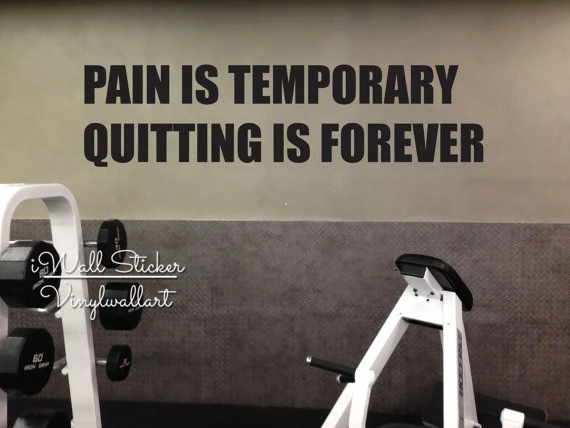 Наклейка на стену с мотивирующей надписью Pain Is Temporary Out Forever|wall sticker|quote wall stickergym