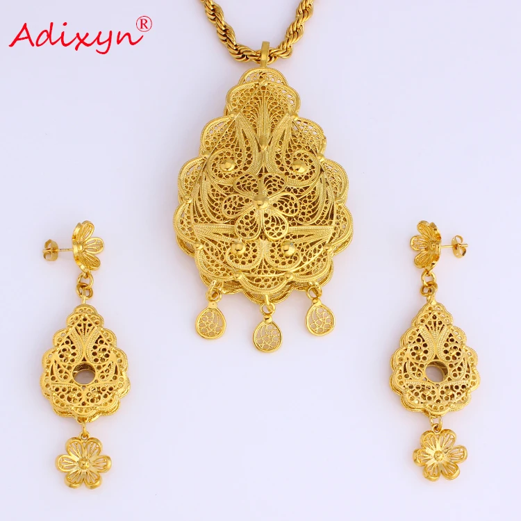 Adixyn Gold Color/Brass dubai Anniversary/Wedding Jewelry African Necklace/Earrings/Pendant Jewelry set N08087
Adixyn Gold Color/Brass dubai Anniversary/Wedding Jewelry African Necklace/Earrings/Pendant Jewelry set N08087