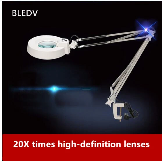 220V 10X Clip Big Magnifying Glass Lamp Magnifier White/Blue Optical Glass Folding Stand for PCB Precision Parts Inspection
220V 10X Clip Big Magnifying Glass Lamp Magnifier White/Blue Optical Glass Folding Stand for PCB Precision Parts Inspection