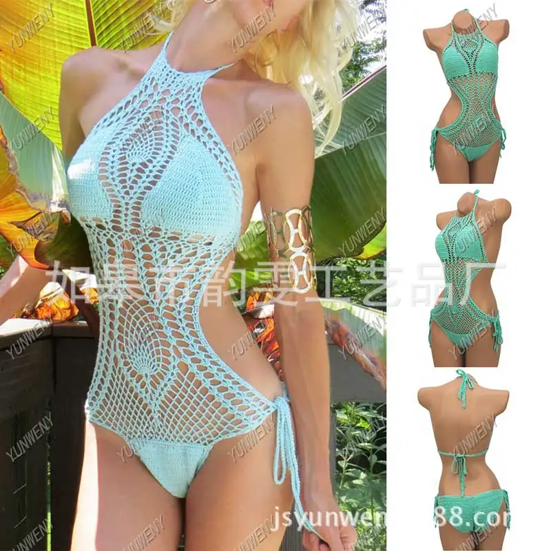 

summer style AliExpress hot new swimsuit sexy 5-color knit crochet swimsuit Agent Provocateur bikini