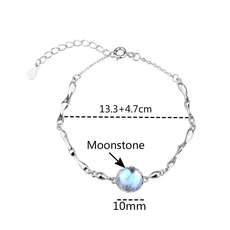 Flyleaf 100% 925 Sterling Silver Natural Stone Moonstone Charm Bracelets For Women Simple Fashion Party Jewelry
Flyleaf 100% 925 Sterling Silver Natural Stone Moonstone Charm Bracelets For Women Simple Fashion Party Jewelry