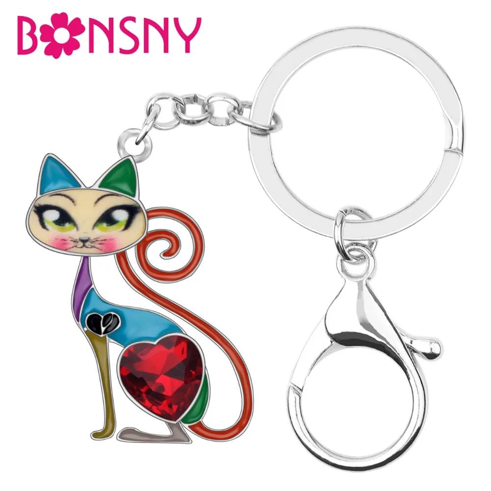 Bonsny Enamel Alloy Rhinestone Elegant Cat Key Chains Keychain Holder Cute Animal Jewelry For Women Girls Bag Wallet Charms Gift
Bonsny Enamel Alloy Rhinestone Elegant Cat Key Chains Keychain Holder Cute Animal Jewelry For Women Girls Bag Wallet Charms Gift