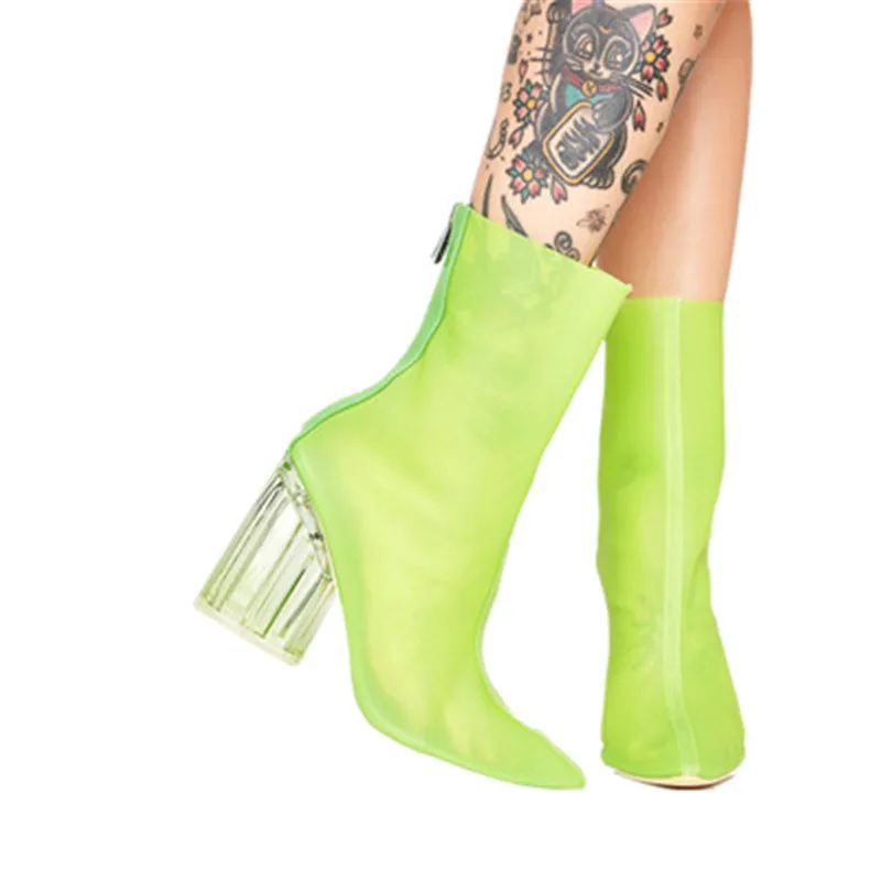 Spring And Autumn Crystal Heel Pointed Toe Purity Short Boots Fashion Party Elastic Cloth Women's Shoes Back Zipper Short Boots
Spring And Autumn Crystal Heel Pointed Toe Purity Short Boots Fashion Party Elastic Cloth Women's Shoes Back Zipper Short Boots