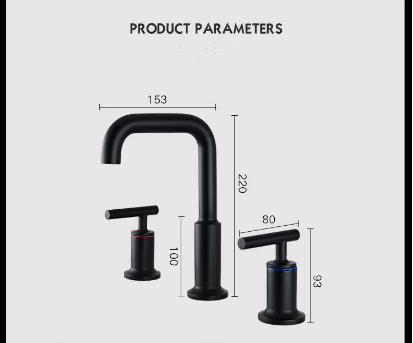 Bathroom basin brass faucet Black double handle faucet black Tap luxury Basin Mixer Hot And Cold shower room sink Faucet
Bathroom basin brass faucet Black double handle faucet black Tap luxury Basin Mixer Hot And Cold shower room sink Faucet