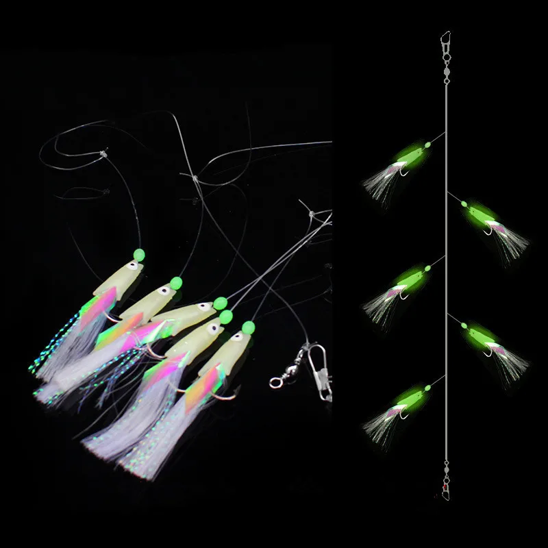 5 bags/lot 5 hooks High Quality Carbon Steel Feathers Bass Cod Lure Sea Fishing Luminous FishHooks Treble Bait Fishing Wire
5 bags/lot 5 hooks High Quality Carbon Steel Feathers Bass Cod Lure Sea Fishing Luminous FishHooks Treble Bait Fishing Wire