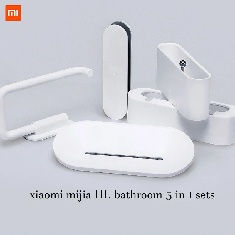Оригинальный Xiaomi HL Ванная комната 5 в 1 наборы для мыла крюк Коробка хранения и