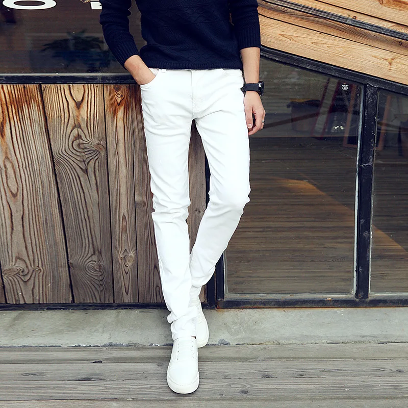 Top quality 2021 Fashion Youth Casual business white stretch jeans male men's trousers pencil pants teenagers pantalon hombre
Top quality 2021 Fashion Youth Casual business white stretch jeans male men's trousers pencil pants teenagers pantalon hombre