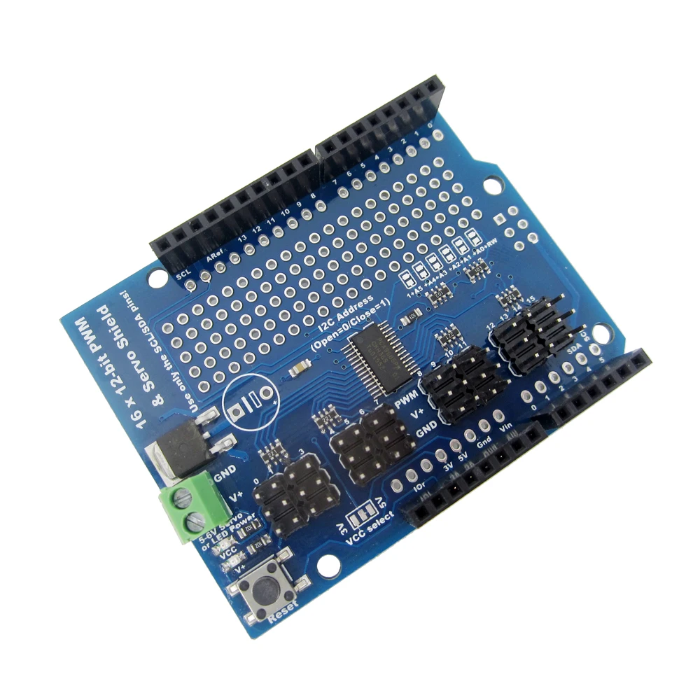 5pcs/lot servo shield 16 Channel 12-bit PWM/Servo Driver-I2C interface PCA9685 or Raspberry shield module
5pcs/lot servo shield 16 Channel 12-bit PWM/Servo Driver-I2C interface PCA9685 or Raspberry shield module