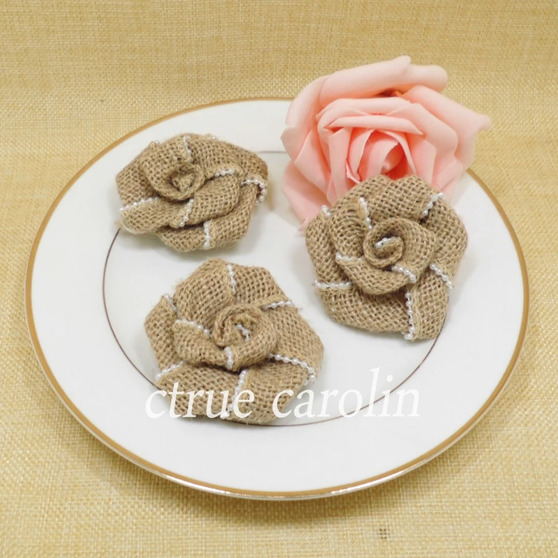 10pcs Jute Hessian Burlap Flower With Artificial beads Rose Chic rustic Wedding Decor Party Supplies vintage wedding decoration
10pcs Jute Hessian Burlap Flower With Artificial beads Rose Chic rustic Wedding Decor Party Supplies vintage wedding decoration