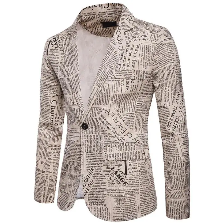suits men blazer Newspaper body style design a buckle clothes masculino slim fit casaco jaqueta masculina coats mens jacket
suits men blazer Newspaper body style design a buckle clothes masculino slim fit casaco jaqueta masculina coats mens jacket