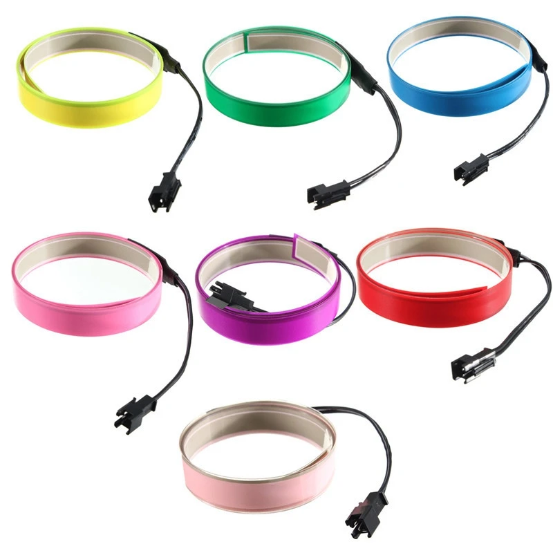 

Jiguoor 1M 4 Modes Electroluminescent Tape EL Wire Glowing LED Rope Flat Strip Light with AA Battery Box 3V