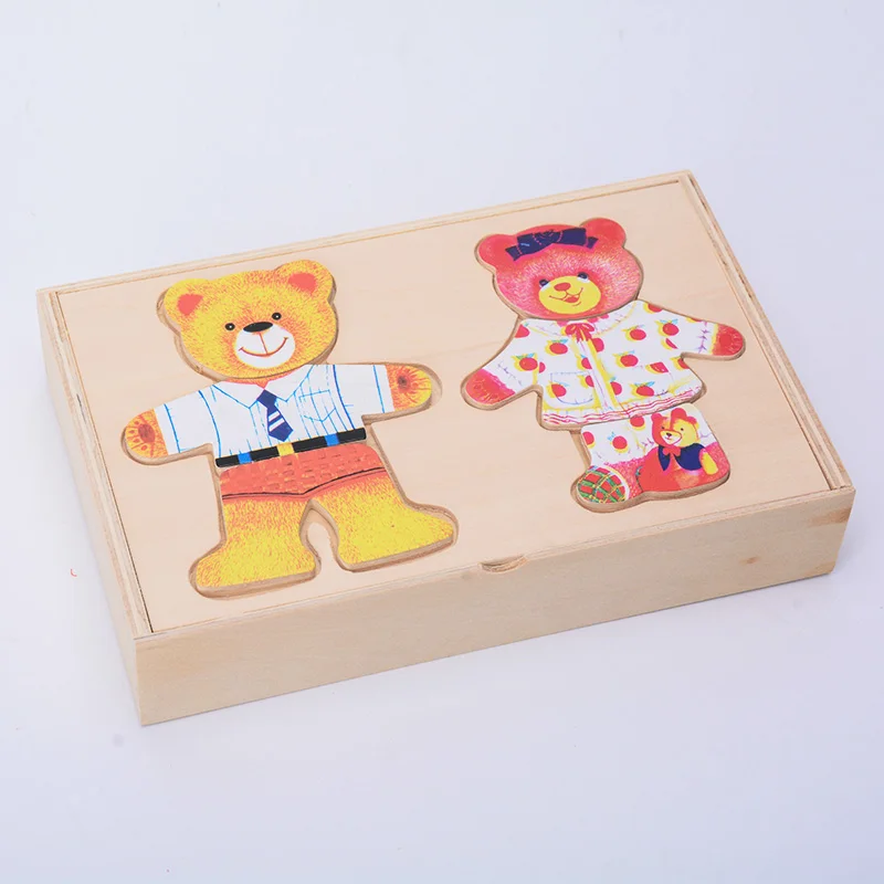 4 Kinds Baby Wooden Toys Wooden Dress Up Bear Dressing Jigsaw Puzzle Kids Dress Changing Educational Montessori Toys Child Gift
4 Kinds Baby Wooden Toys Wooden Dress Up Bear Dressing Jigsaw Puzzle Kids Dress Changing Educational Montessori Toys Child Gift