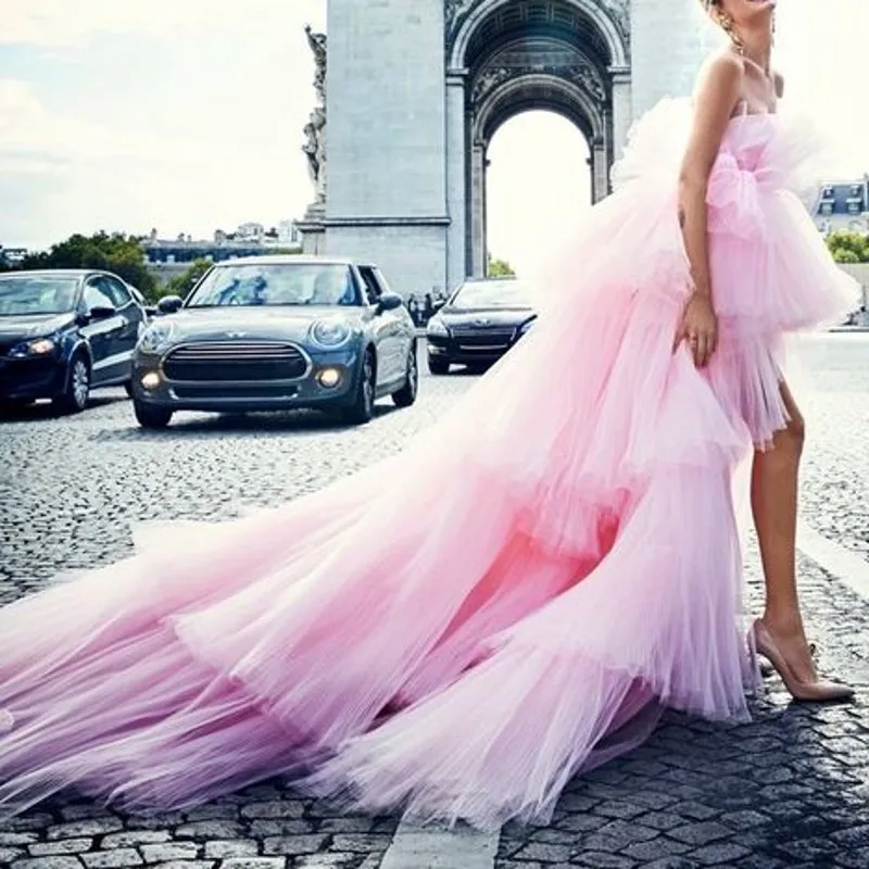 Pink High Low Prom Dresses New Sweetheart Sleeveless Tiered Sweep Strain Long Formal Party Gowns
Pink High Low Prom Dresses New Sweetheart Sleeveless Tiered Sweep Strain Long Formal Party Gowns