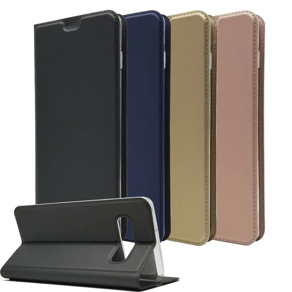 Для Samsung S10 + Plus S10e S9 S8 J4 J6 J8 A6 A7 A8 A9 2018 Тонкий флип чехол из искусственной кожи с