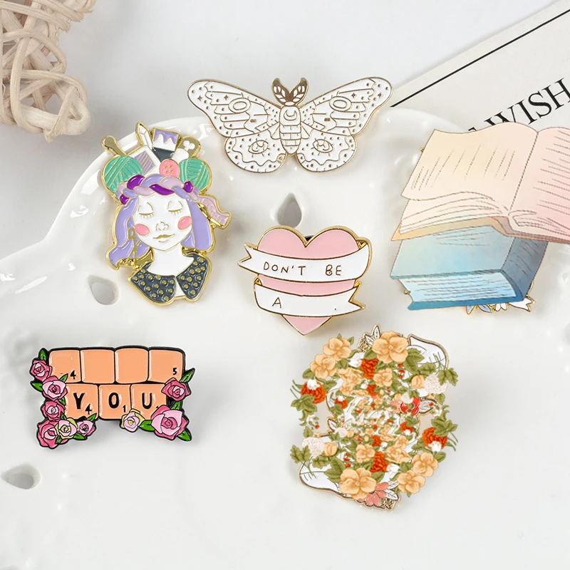 Pink Love Enamel Pin Keyboard Surrounded by Flowers Book Ribbon Brooches Moth Animal Badges Gift for Woman Jewelry Girl Heart
Pink Love Enamel Pin Keyboard Surrounded by Flowers Book Ribbon Brooches Moth Animal Badges Gift for Woman Jewelry Girl Heart