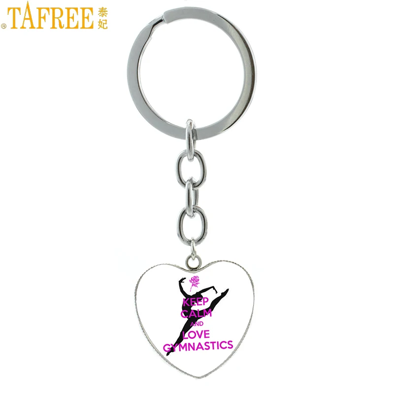 TAFREE Keep Calm And Love Gymnastics heart shaped pendant keychain gym lover jewelry women bag car key chain ring holder HP664
TAFREE Keep Calm And Love Gymnastics heart shaped pendant keychain gym lover jewelry women bag car key chain ring holder HP664