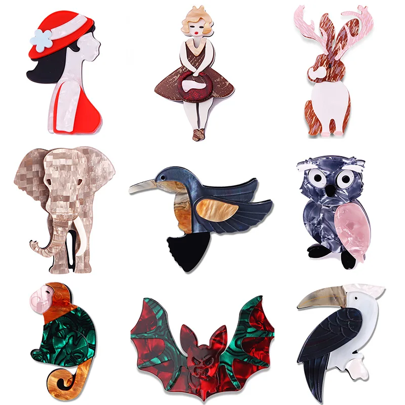 FARLENA Jewelry Fashion Stitching Colorful Acetate Resin Animal Bird Brooch New Acrylic Animal Brooches for Women
FARLENA Jewelry Fashion Stitching Colorful Acetate Resin Animal Bird Brooch New Acrylic Animal Brooches for Women