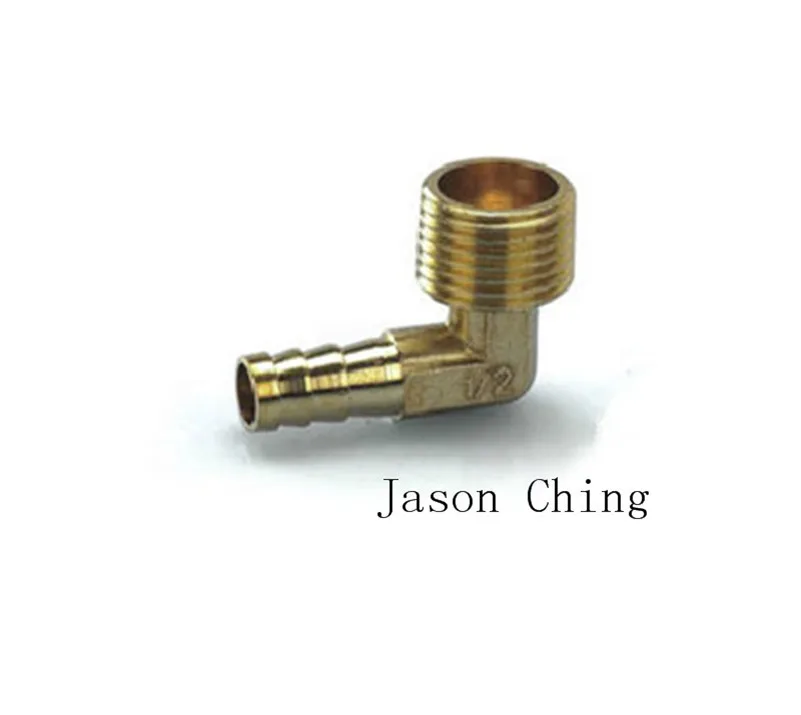 Lot of 2 New 90degree Elbow Brass Barb Fittings 10mm ID Hose x 1/2" Male NPT