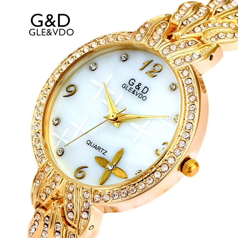 2017 G&D Luxury Brand Womens Quartz Watches Womem's Bracelet Watches Ladies Dress Watch relogio feminino reloj mujer Clock Gold
2017 G&D Luxury Brand Womens Quartz Watches Womem's Bracelet Watches Ladies Dress Watch relogio feminino reloj mujer Clock Gold