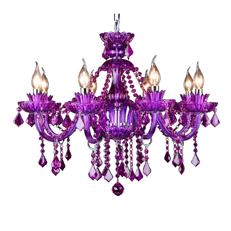 Purple Candle Crystal Chandelier Red European Glass Lamp Suitable For Living Room Restaurant Wedding Lighting Fixture ZG8206#
Purple Candle Crystal Chandelier Red European Glass Lamp Suitable For Living Room Restaurant Wedding Lighting Fixture ZG8206#