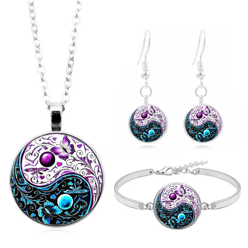 2019 new fashion yin and yang taiji time necklace set bracelet earrings jewelry set
2019 new fashion yin and yang taiji time necklace set bracelet earrings jewelry set
