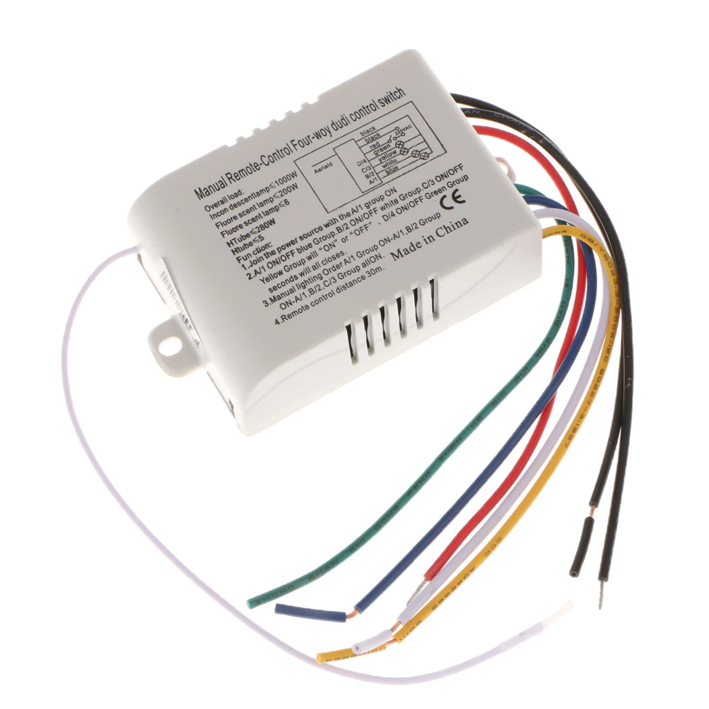 220V Anti-interference FOUR WAY Light Lamp Switch Module with Remote Controller Lighting Kits
220V Anti-interference FOUR WAY Light Lamp Switch Module with Remote Controller Lighting Kits