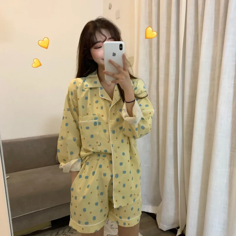 Fdfklak Casual new pijamas women long sleeve cotton sleepwear sets spring summer pyjamas female pajama set shorts pijama mujer
Fdfklak Casual new pijamas women long sleeve cotton sleepwear sets spring summer pyjamas female pajama set shorts pijama mujer