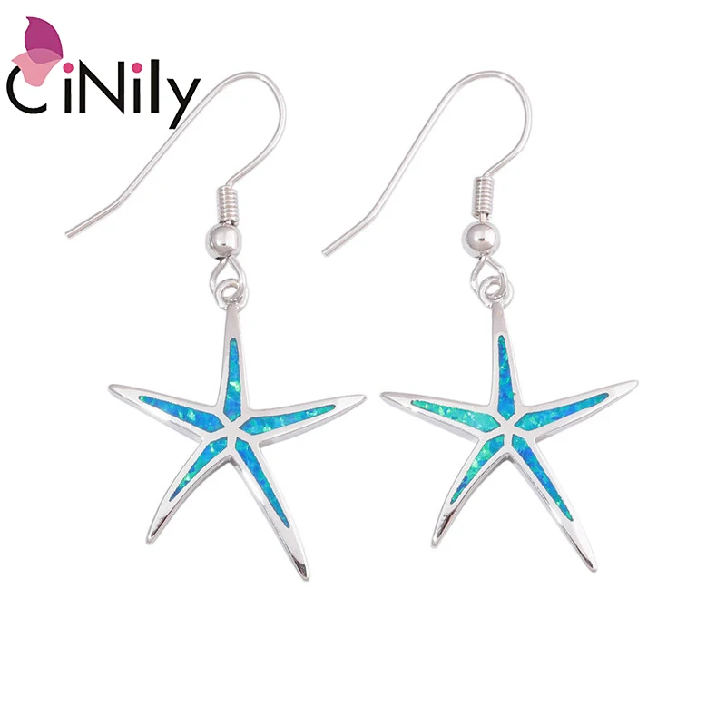 CiNily Ocean Blue Fire Opal Sea Star Drop Earrings Silver Plated Starfish Animals Dangle Earring Summer Jewelry Woman Girl
CiNily Ocean Blue Fire Opal Sea Star Drop Earrings Silver Plated Starfish Animals Dangle Earring Summer Jewelry Woman Girl