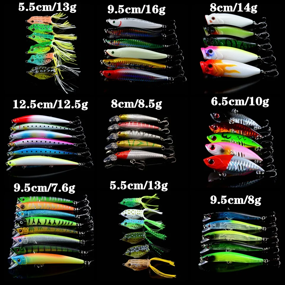 LINGYUE 52pcs/lot Hard Baits Artificial High Quaity Fishing Lures Set Mixed 9 Different Style Wobblers Fishing Tackle Wholesale
LINGYUE 52pcs/lot Hard Baits Artificial High Quaity Fishing Lures Set Mixed 9 Different Style Wobblers Fishing Tackle Wholesale