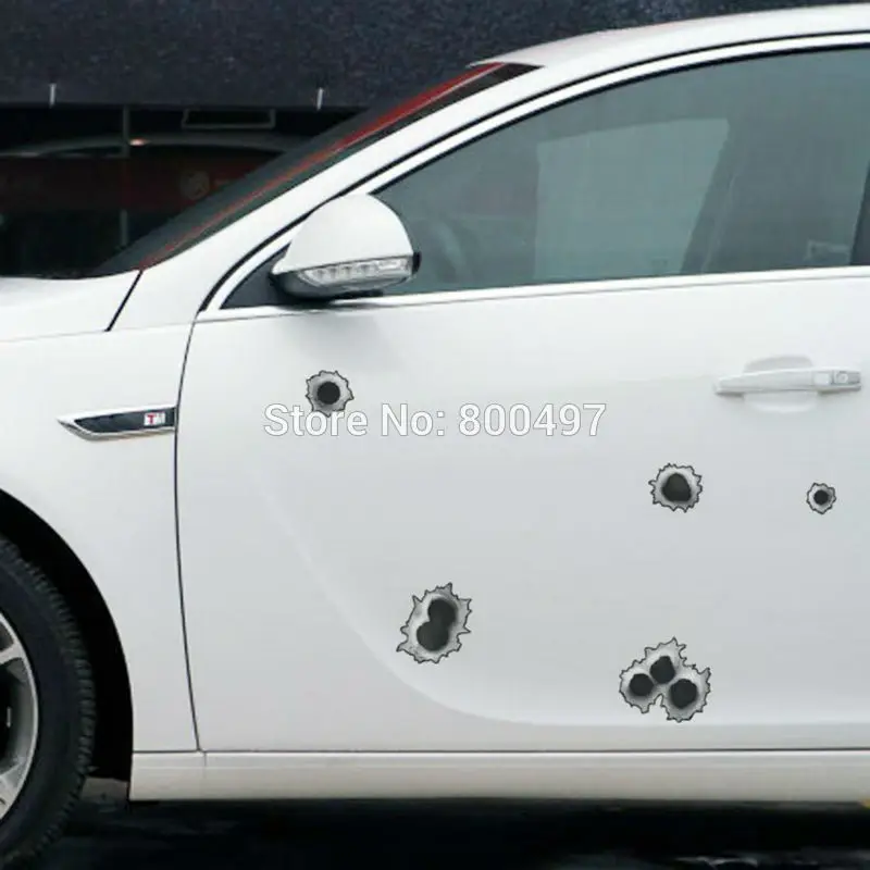 10 x Funny Simulation Gun Bullet Hole Stickers Car Decal for Toyota Ford Chevrolet Volkswagen VW Honda Hyundai Kia Lada
10 x Funny Simulation Gun Bullet Hole Stickers Car Decal for Toyota Ford Chevrolet Volkswagen VW Honda Hyundai Kia Lada
