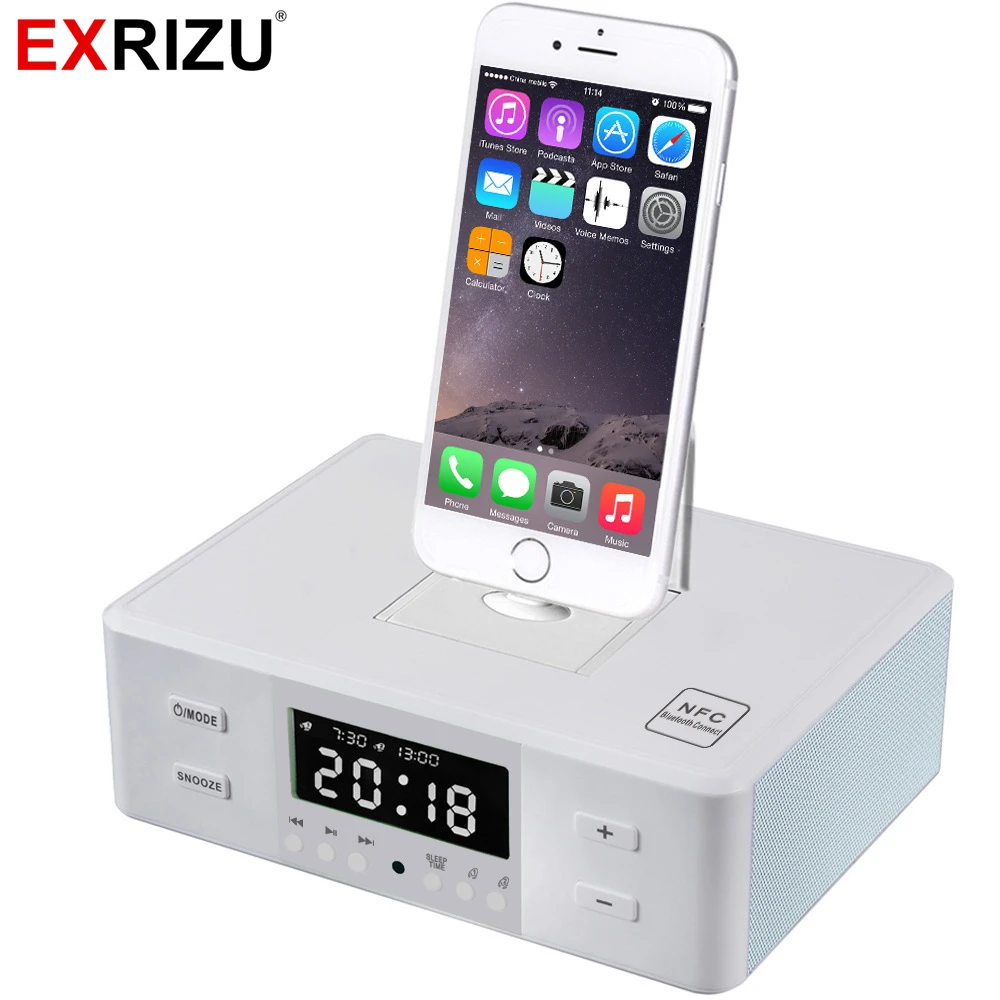 Bluetooth колонки EXRIZU с будильником, NFC, FM-радио 8Pin, Type-C, Micro USB, зарядная док-станция, колонка для iPhone, Android
Bluetooth колонки EXRIZU с будильником, NFC, FM-радио 8Pin, Type-C, Micro USB, зарядная док-станция, колонка для iPhone, Android