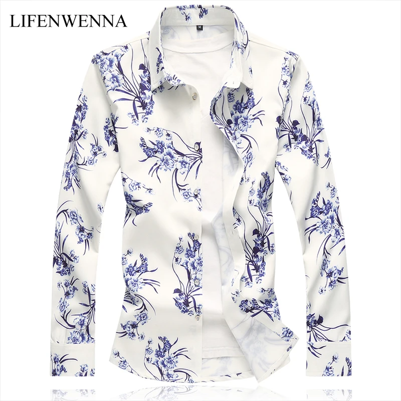 Autumn New Arrival Men's Shirt 2019 New Fashion Floral Print Long Sleeve Shirts Mens Clothing Trend Casual Flower Shirts Men 7XL
Autumn New Arrival Men's Shirt 2019 New Fashion Floral Print Long Sleeve Shirts Mens Clothing Trend Casual Flower Shirts Men 7XL