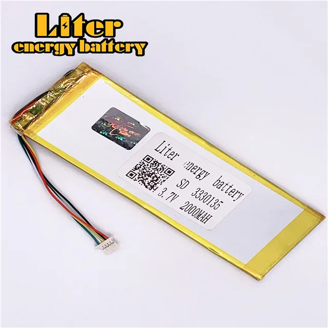 Подгонянный литий-полимерный аккумулятор 3,7 V 3330135 3030135 2000mah с разъемом 1,0-5 P
Подгонянный литий-полимерный аккумулятор 3,7 V 3330135 3030135 2000mah с разъемом 1,0-5 P