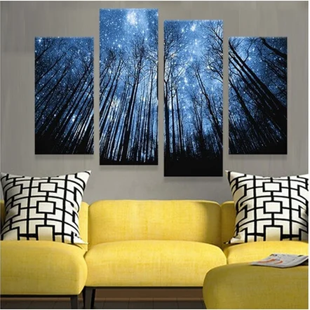 4 Pieces Wall Mural Wallpaper Beautiful Landscape Paintings for Living Room Wall Modern Paintings Night Forest Framed Art Prints
4 Pieces Wall Mural Wallpaper Beautiful Landscape Paintings for Living Room Wall Modern Paintings Night Forest Framed Art Prints