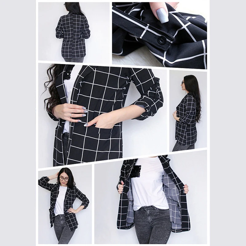 Fannic Black Double Pocket Classic Check Suit Jacket Women Casual Long Open Chest Suit Jacket Minimalist Slim Jacket
Fannic Black Double Pocket Classic Check Suit Jacket Women Casual Long Open Chest Suit Jacket Minimalist Slim Jacket