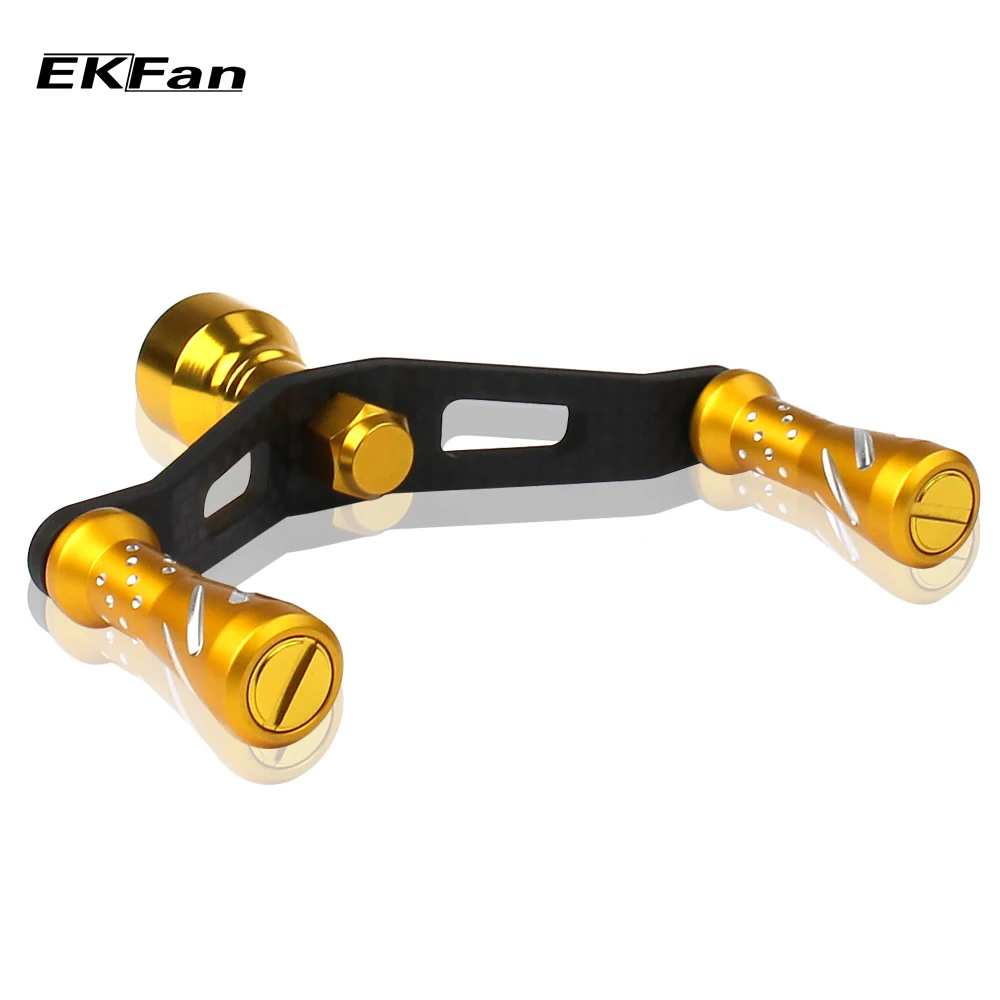 EKFan ручка из алюминиевого сплава + углеродное волокно двойные ручки золотой цвет
