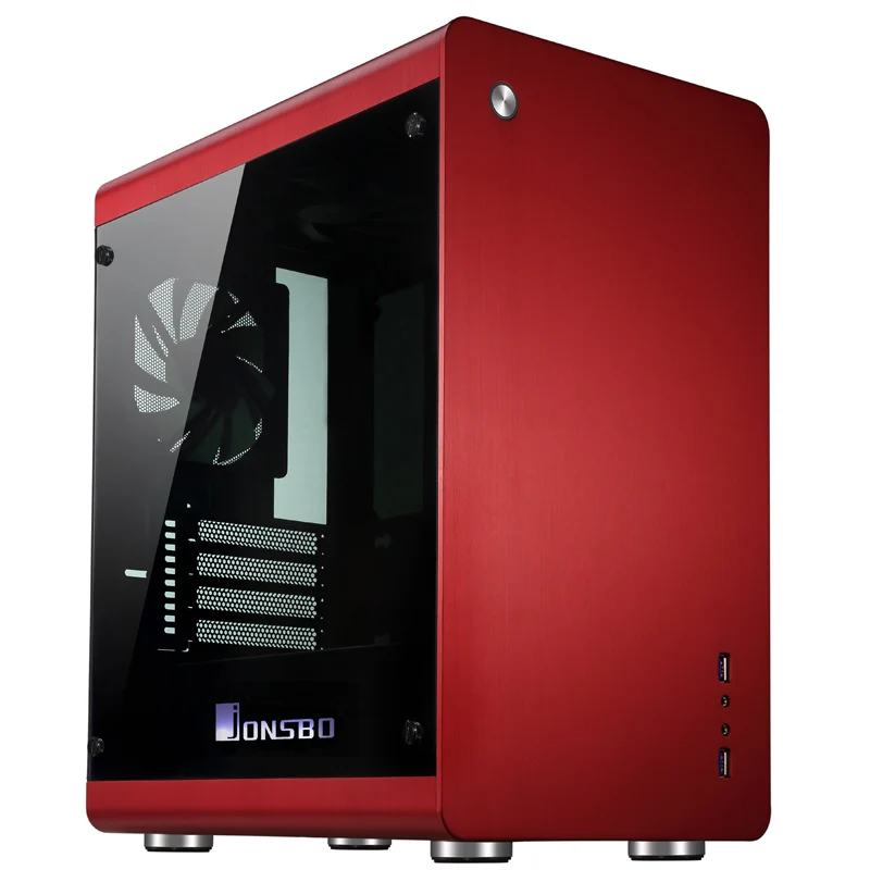 Чехол для компьютера Jonsbo RM3 HTPC ITX Mini алюминиевый 3 5 дюйма HDD USB3.0 закаленное стекло