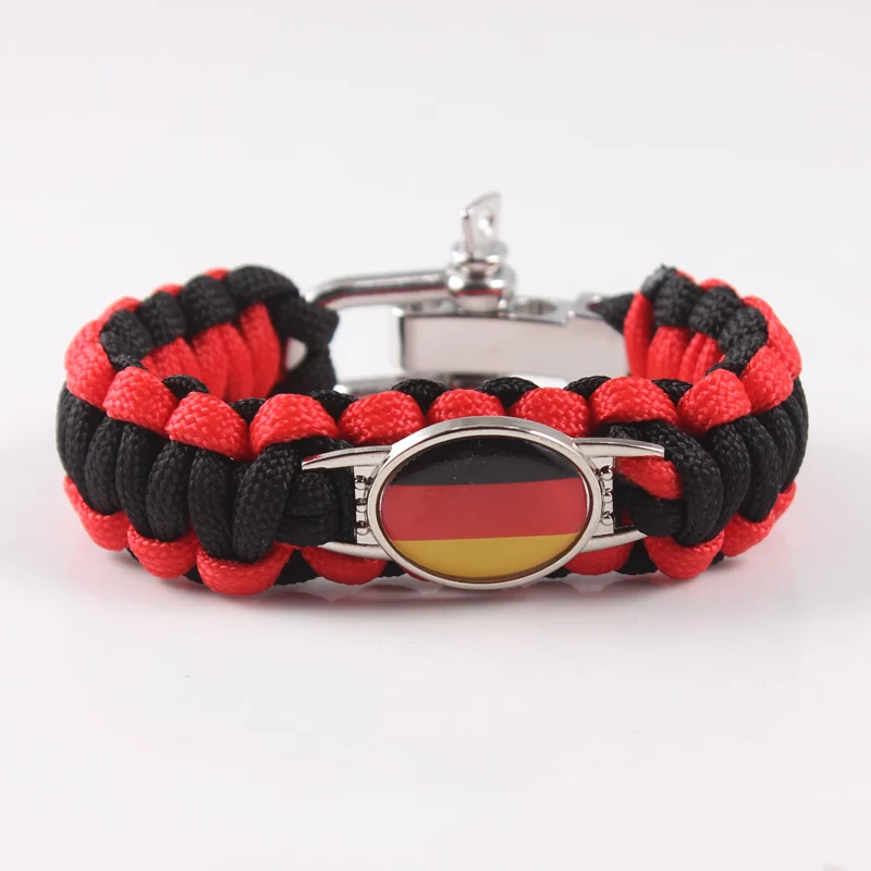 Germany Flag Paracord Bracelet Survival Charm Bracelets for Women Outdoor Camping Hiking Essential Articles
Germany Flag Paracord Bracelet Survival Charm Bracelets for Women Outdoor Camping Hiking Essential Articles