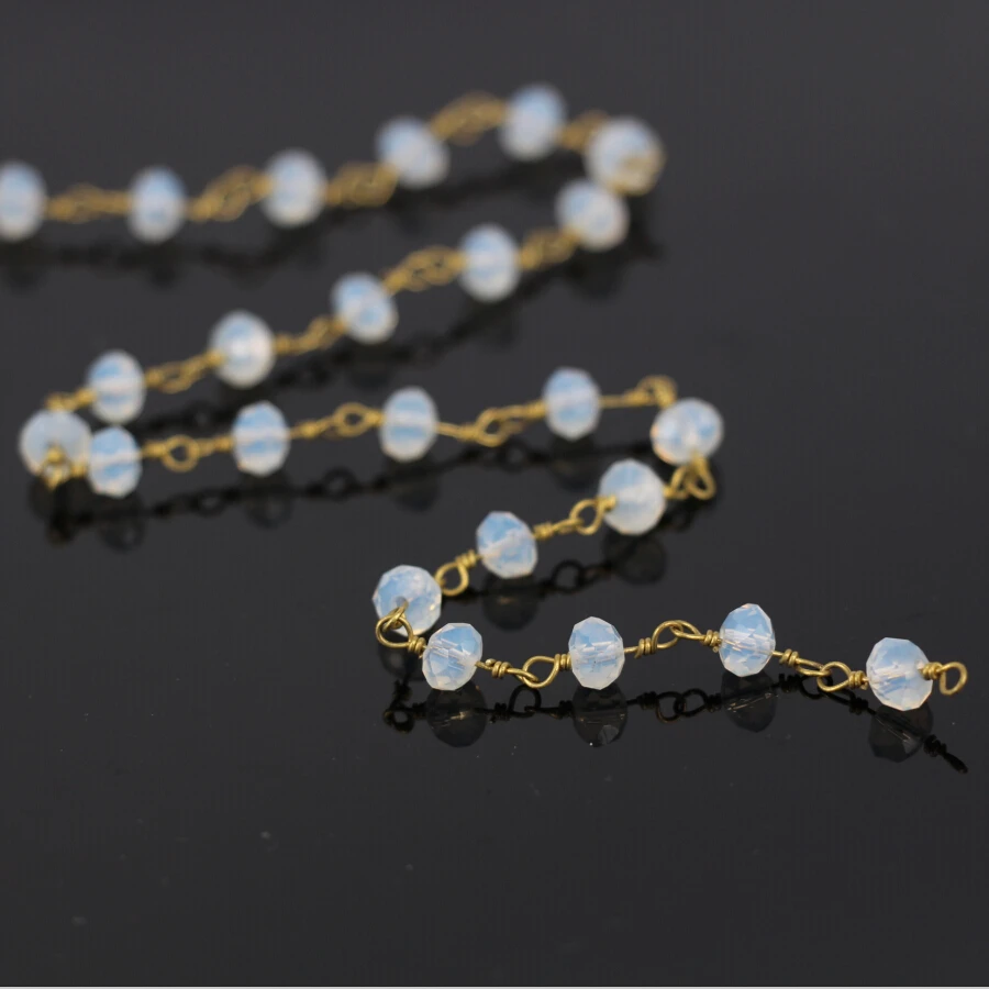 5Meter,Wholesale Opal Wire Wrapped Rosary Chain,Milk white Crystal Glass Faceted Rondelle Chain Necklace Fashion Jewelry Finding
5Meter,Wholesale Opal Wire Wrapped Rosary Chain,Milk white Crystal Glass Faceted Rondelle Chain Necklace Fashion Jewelry Finding