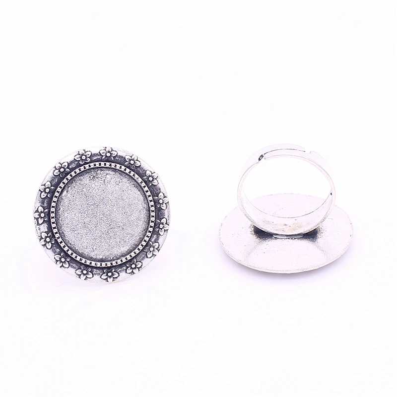 10pcs Fit18mm Dia Flower Adjustable Ring Blanks Cabochon Rings Setting Trendy Antique silver Zinc Alloy Jewelry 8C1350
10pcs Fit18mm Dia Flower Adjustable Ring Blanks Cabochon Rings Setting Trendy Antique silver Zinc Alloy Jewelry 8C1350
