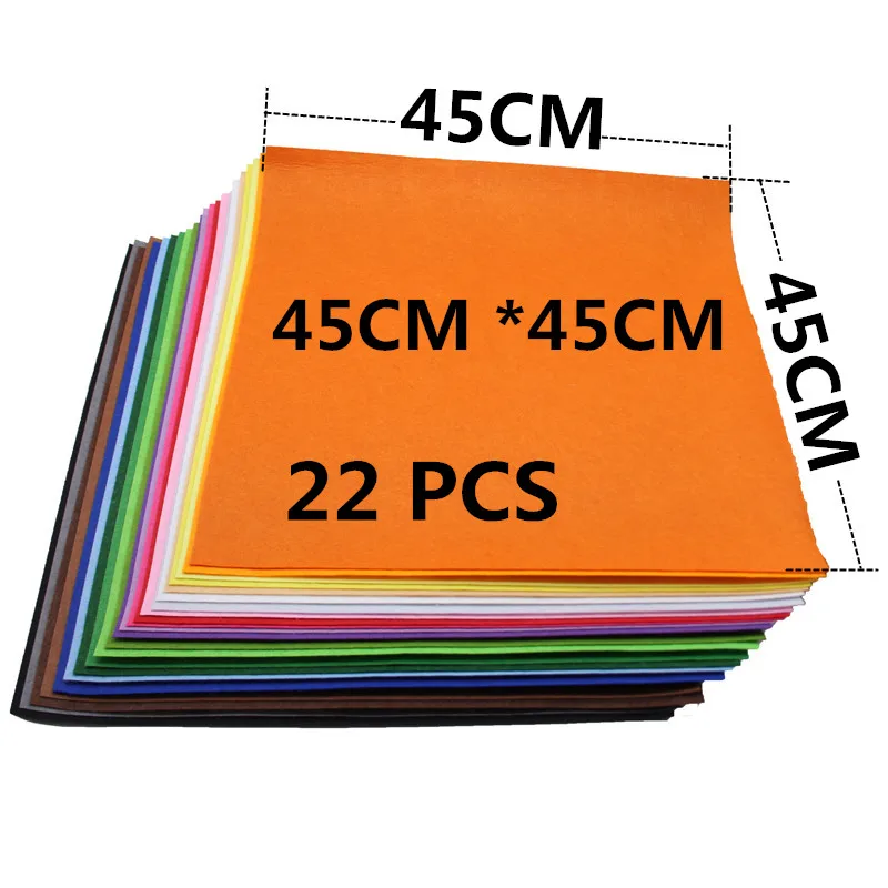 Лист из нетканого войлока, 45 х45 см, 22 цвета/партия, 1 мм
Лист из нетканого войлока, 45 х45 см, 22 цвета/партия, 1 мм