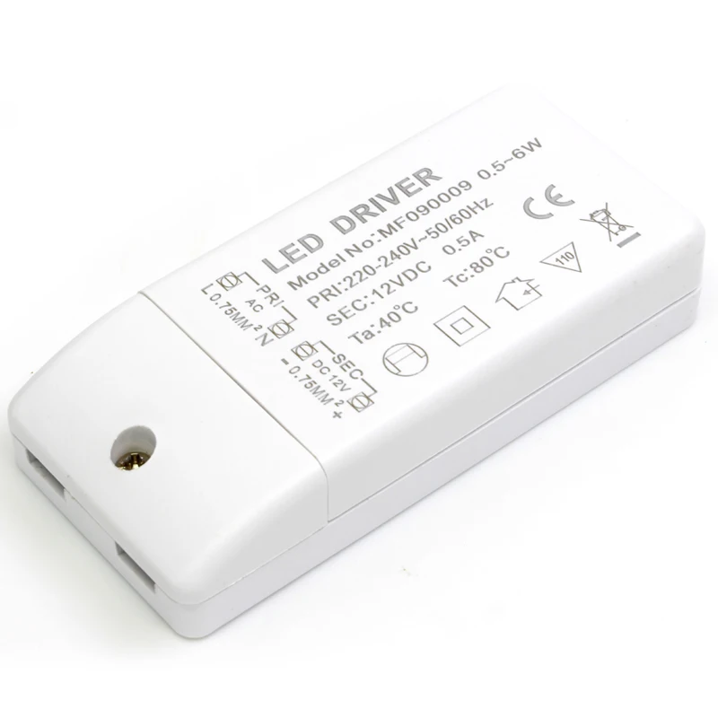 6W DC12V 500mA Lighting Transformers Constant voltage LED Driver for LED Panel Light Downlight Power Supply Adapter Anti-fire PC
6W DC12V 500mA Lighting Transformers Constant voltage LED Driver for LED Panel Light Downlight Power Supply Adapter Anti-fire PC