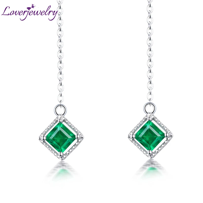 Женские серьги-подвески LOVERJEWELRY, однотонные серьги из белого золота 18 карат с натуральным изумрудом, висячие серьги для элегантных дам, любимый подарок
Женские серьги-подвески LOVERJEWELRY, однотонные серьги из белого золота 18 карат с натуральным изумрудом, висячие серьги для элегантных дам, любимый подарок